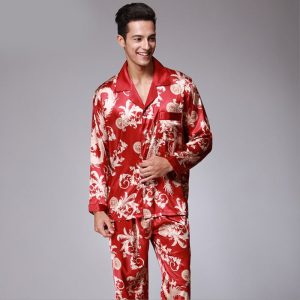 Men'S Long Sleeve Pants Pajamas Set