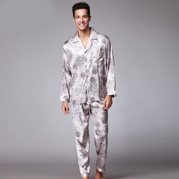 Men'S Long Sleeve Pants Pajamas Set