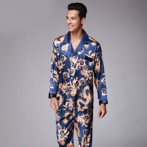 Men'S Long Sleeve Pants Pajamas Set