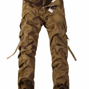 Men'S Multi-Pocket Cargo Pants Washed Cargo Pants