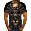 Men'S Skull Print Short Sleeve T-Shirt