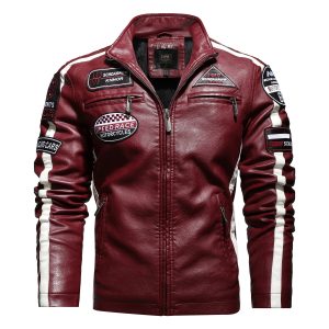 Men'S Vintage Motorcycle Leather Street Motorcycle Racing Suit