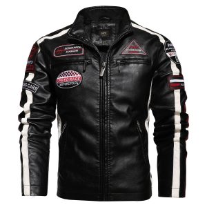 Men'S Vintage Motorcycle Leather Street Motorcycle Racing Suit