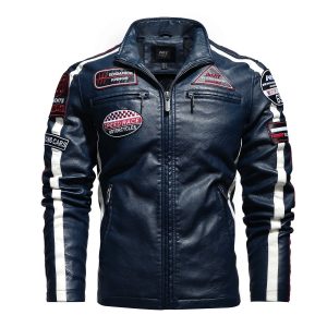 Men'S Vintage Motorcycle Leather Street Motorcycle Racing Suit