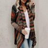 Mid-Length Slim Fashion Tassel Striped Jacket Sweater