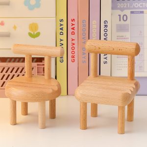 Mobile Phone Holder Creative Small Wooden Chair Holder