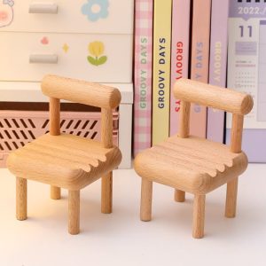 Mobile Phone Holder Creative Small Wooden Chair Holder