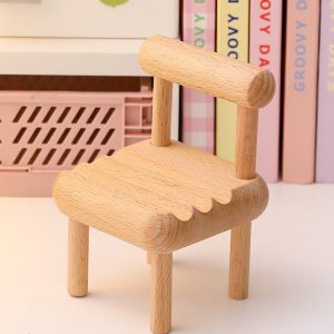 Mobile Phone Holder Creative Small Wooden Chair Holder