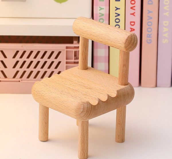 Mobile Phone Holder Creative Small Wooden Chair Holder