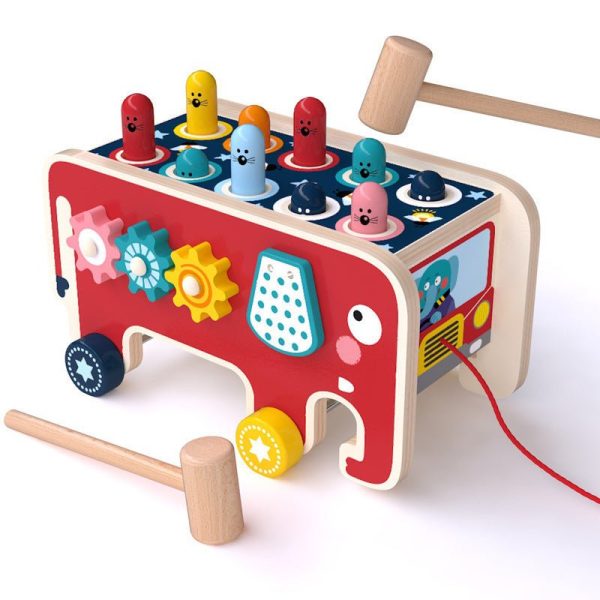 Montessori Toddlers Kids Wooden Animal Bus Toys Early Educational Set Toy Musical Instrument