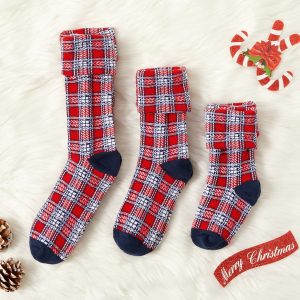 Mother Baby Parent-Child Christmas Jacquard Short Stockings