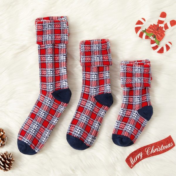 Mother Baby Parent-Child Christmas Jacquard Short Stockings