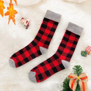 Mother Baby Parent-Child Christmas Jacquard Short Stockings