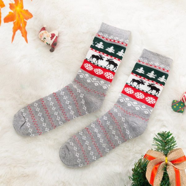 Mother Baby Parent-Child Christmas Jacquard Short Stockings