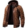 Motorcycle Leather Jacket Slim Fit Oblique Zipper Pu Leather Jackets