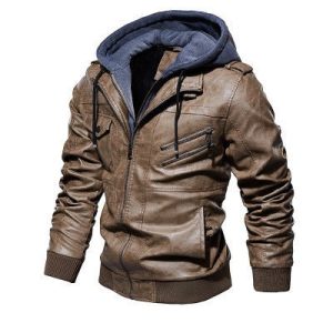 Motorcycle Leather Jacket Slim Fit Oblique Zipper Pu Leather Jackets