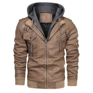 Motorcycle Leather Jacket Slim Fit Oblique Zipper Pu Leather Jackets