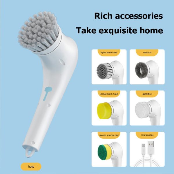 Multifunctional Electric Handheld Kitchen Household Dishwashing Brush Bathtub Sink Kitchen Cleaning Brush Set