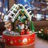 Music Box Kids Building Blocks Christmas Tree Ornaments Rotating Led Shining Music Box Diy