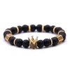 Natural Stone Micro Crown Inlaid Copper Bracelet White Zircon Bracelet Beads Bracelet Jewelry