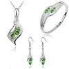 Angel Elf Earrings Necklace Bracelet Three-Piece Austria Crystal Alloy Jewelry Set