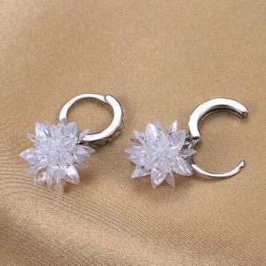 Fashion Pure Beauty Ice 925 Silver Earrings Hypoallergenic Non-Fading Earrings