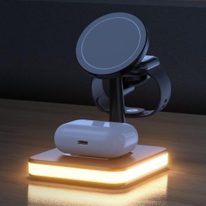 Magnetic Wireless Charger Three-In-One Night Light Phone Holder