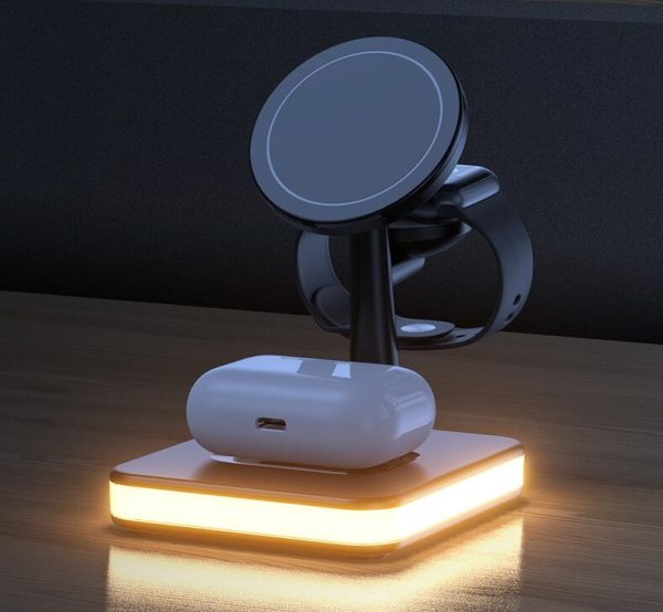 Magnetic Wireless Charger Three-In-One Night Light Phone Holder