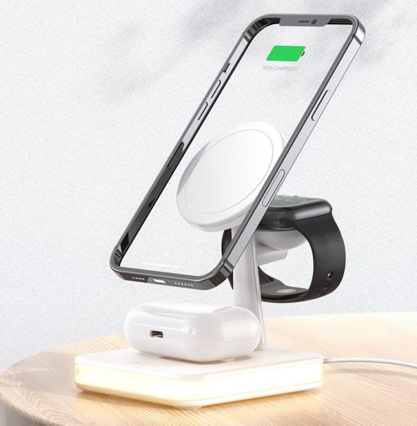 Magnetic Wireless Charger Three-In-One Night Light Phone Holder