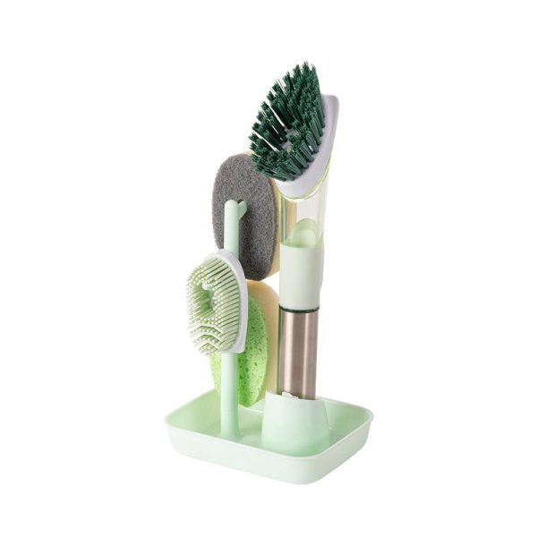 Multifunctional Dish Brush Household Kitchen Oily Sponge Long Handle Cleaning Brush