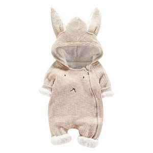 Newborn Baby Boy Girl Kids Hooded Romper Jumpsuit Bodysuit Outfits