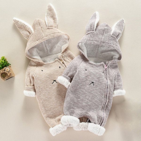 Newborn Baby Boy Girl Kids Hooded Romper Jumpsuit Bodysuit Outfits