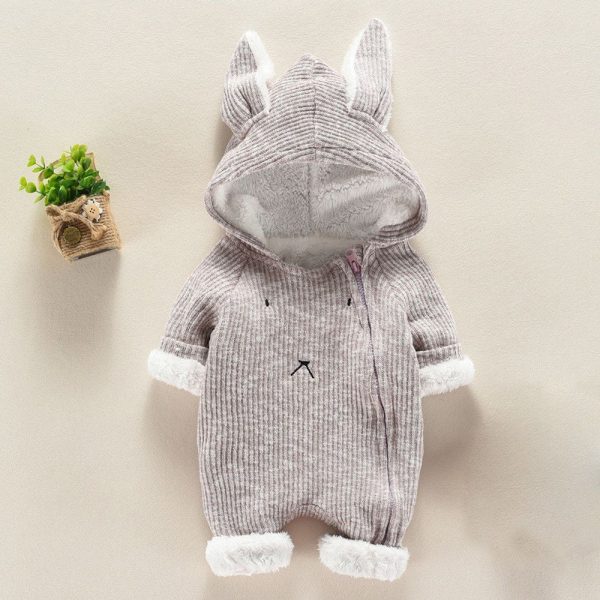 Newborn Baby Boy Girl Kids Hooded Romper Jumpsuit Bodysuit Outfits