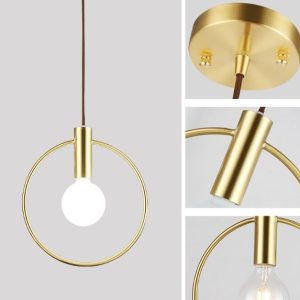 Nordic Brass Chandelier Bar Counter Circle Chandelier