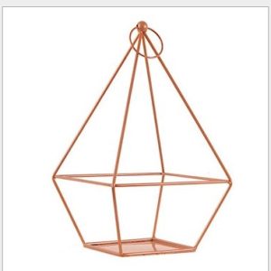 Nordic Style Home Decoration Geometric Black Wrought Iron Frame Rose Gold Multifunctional