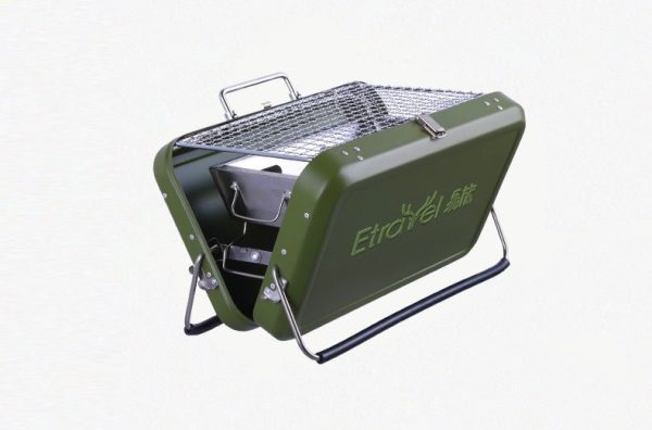 Outdoor Portable Luggage Type Barbecue Rack