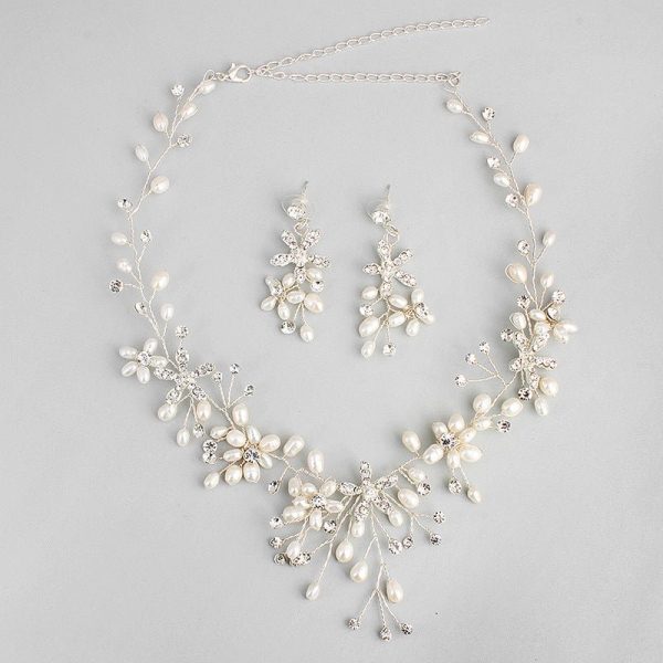 Pearl Necklace And Earring Set