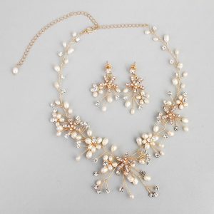 Pearl Necklace And Earring Set