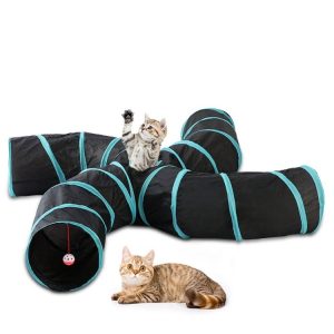 Pet Cat Toy Collapsible Tunnel S-Type Four-Channel Tent