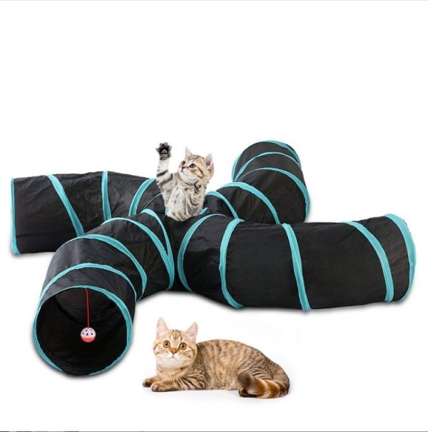 Pet Cat Toy Collapsible Tunnel S-Type Four-Channel Tent