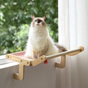 Pet Cat Window Perch 4 Color Wooden Assembly Hanging Bed Cotton Canvas Easy Washable Multi-Ply Plywood