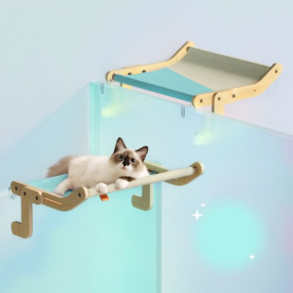 Pet Cat Window Perch 4 Color Wooden Assembly Hanging Bed Cotton Canvas Easy Washable Multi-Ply Plywood