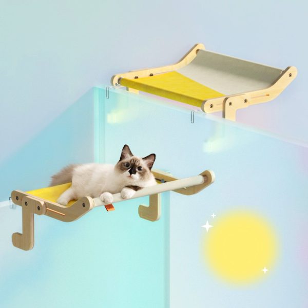 Pet Cat Window Perch 4 Color Wooden Assembly Hanging Bed Cotton Canvas Easy Washable Multi-Ply Plywood