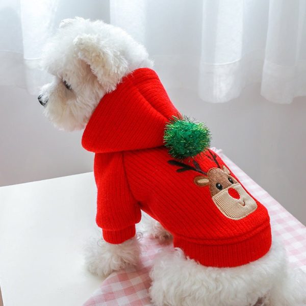 Pet Clothes Year Festive Christmas Elk Couple Dress Skirt Hoodie