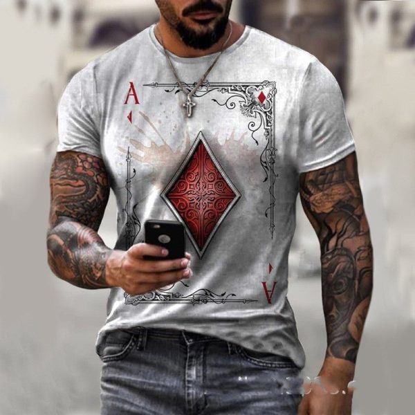 Playing Card Printing Men'S T-Shirt