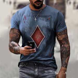 Playing Card Printing Men'S T-Shirt