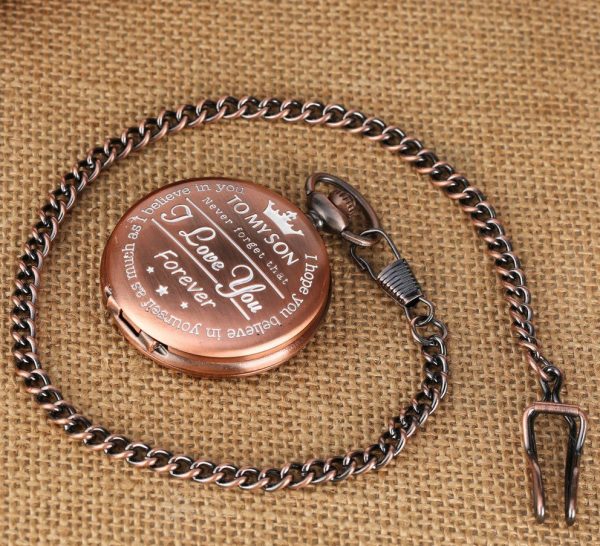 Pocket Chain Watch I Love You Forever