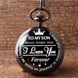 Pocket Chain Watch I Love You Forever