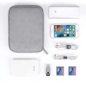 Polyester Cloth Solid Color Data Cable Power Bank Usb Earphone Storage Bag