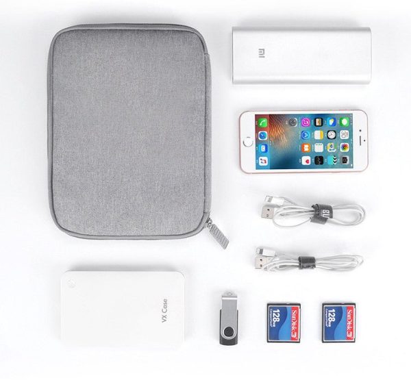 Polyester Cloth Solid Color Data Cable Power Bank Usb Earphone Storage Bag